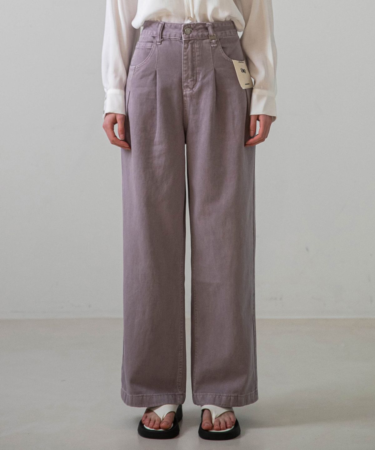 논앤논(NON AND NON) TWO PINTUCK WIDE DENIM PANTS_NSDP436 (Purple)