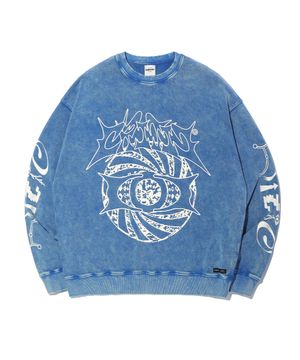 WORMHOLE SNOW DYEING SWEATSHIRTS BLUE