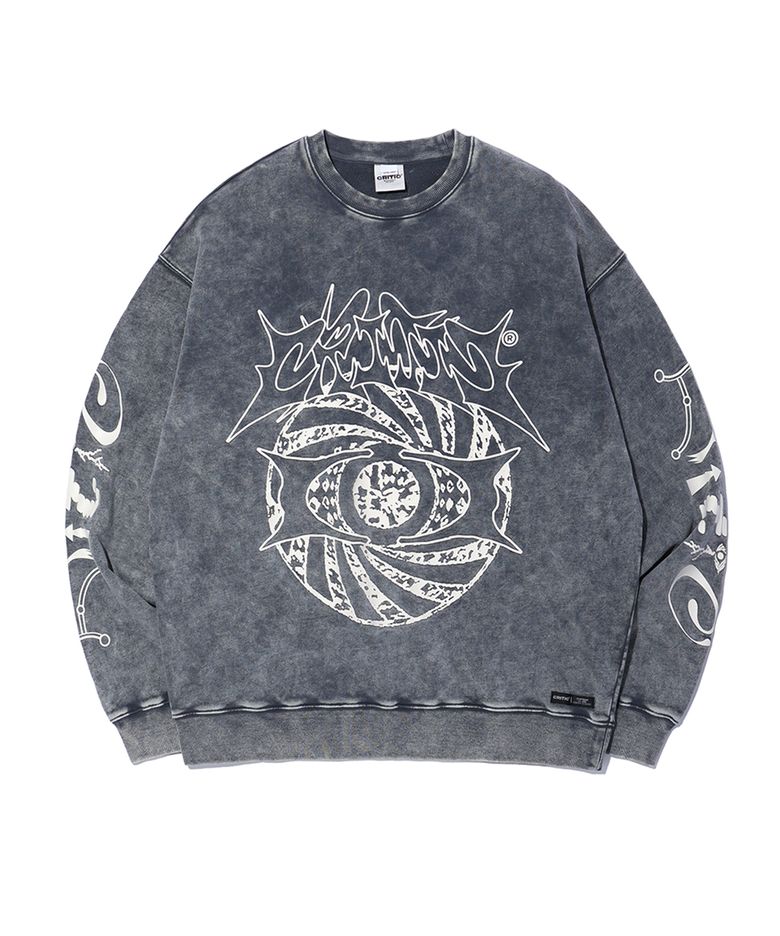 WORMHOLE SNOW DYEING SWEATSHIRTS CHARCOAL