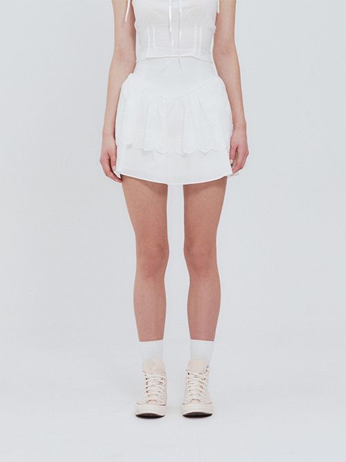 【韓国 Not your rose】Irene skirt (Ivory/black) MUSINSA | NOT YOUR ROSE Irene Skirt (Ivory)