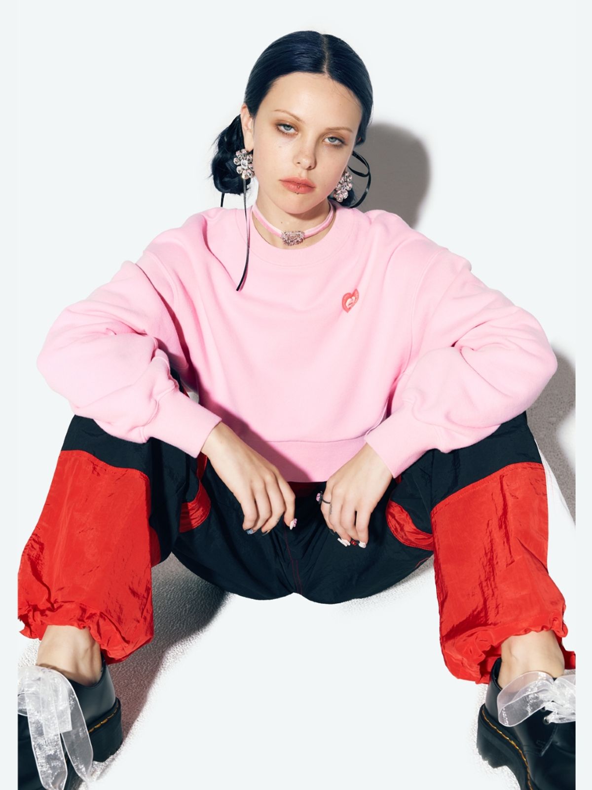에즈이프 캘리(ASIF CALIE) COLOR BLOCK NYLON TRACK PANTS RED