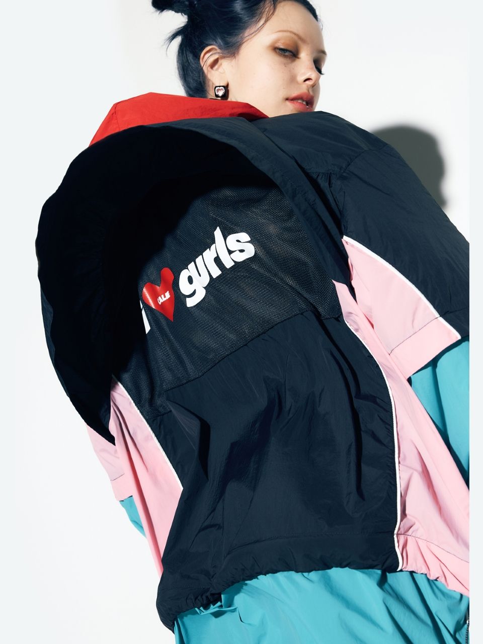 MUSINSA | ASIF CALIE COLOR BLOCK WINDBREAKER NAVY/BLUE