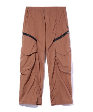 GLOSSY CARGO PANTS BROWN