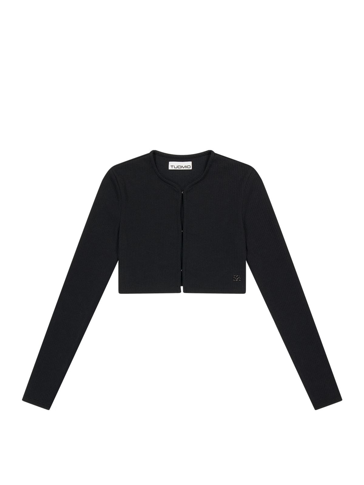 뚜오미오(TUOMIO) HOOK&EYE MINI CARDIGAN [BLACK]