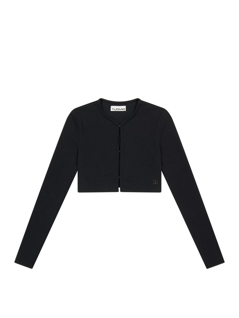 HOOK&EYE MINI CARDIGAN [BLACK]