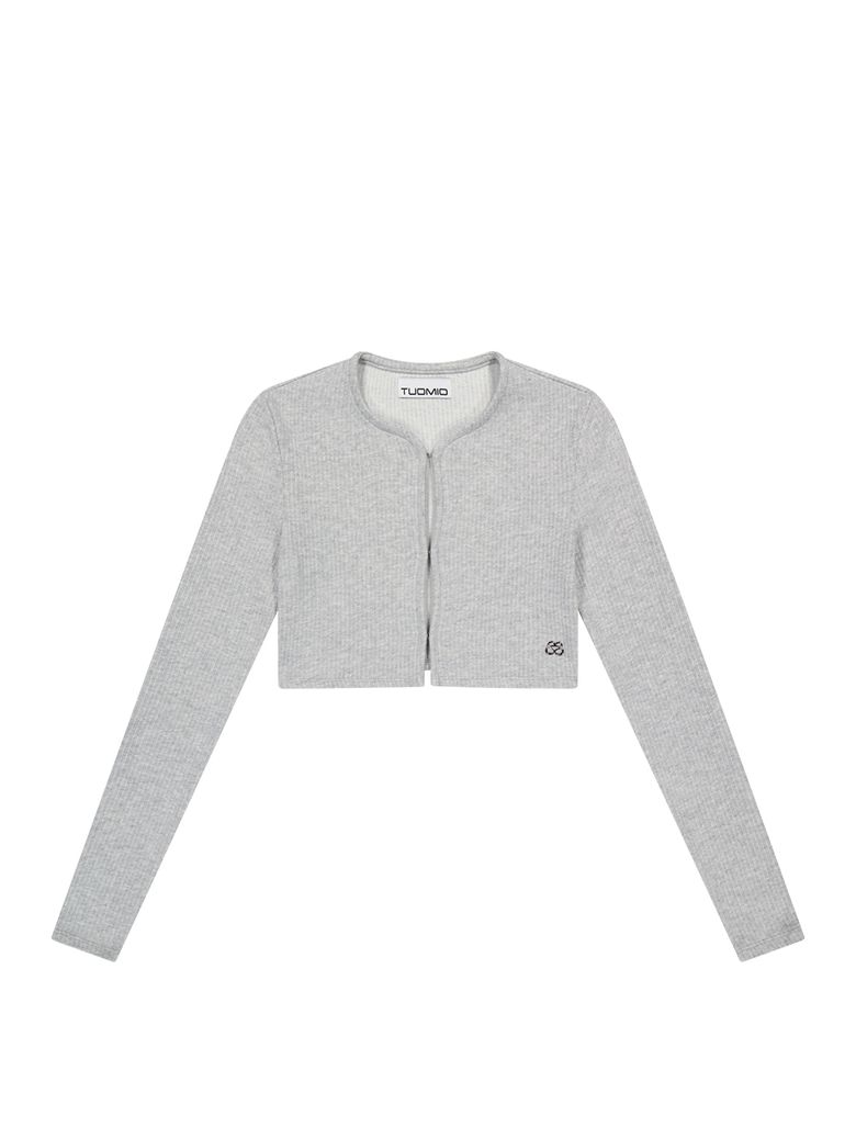 HOOK&EYE MINI CARDIGAN [HEATHER GREY]
