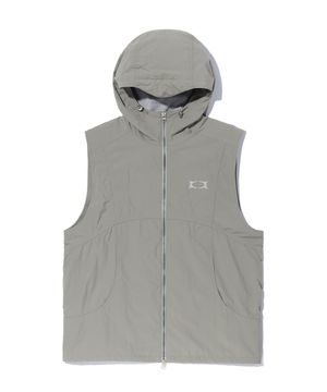 GLOSSY HOOD VEST GREY