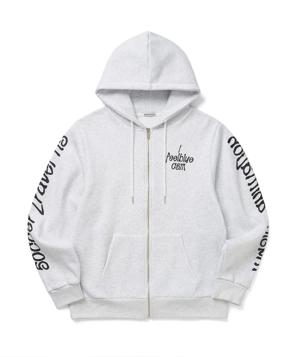 아이필블루씨에스엠(IFEELBLUECSM) Ifeelbluecsm Flame Zip Hoodie Light Grey