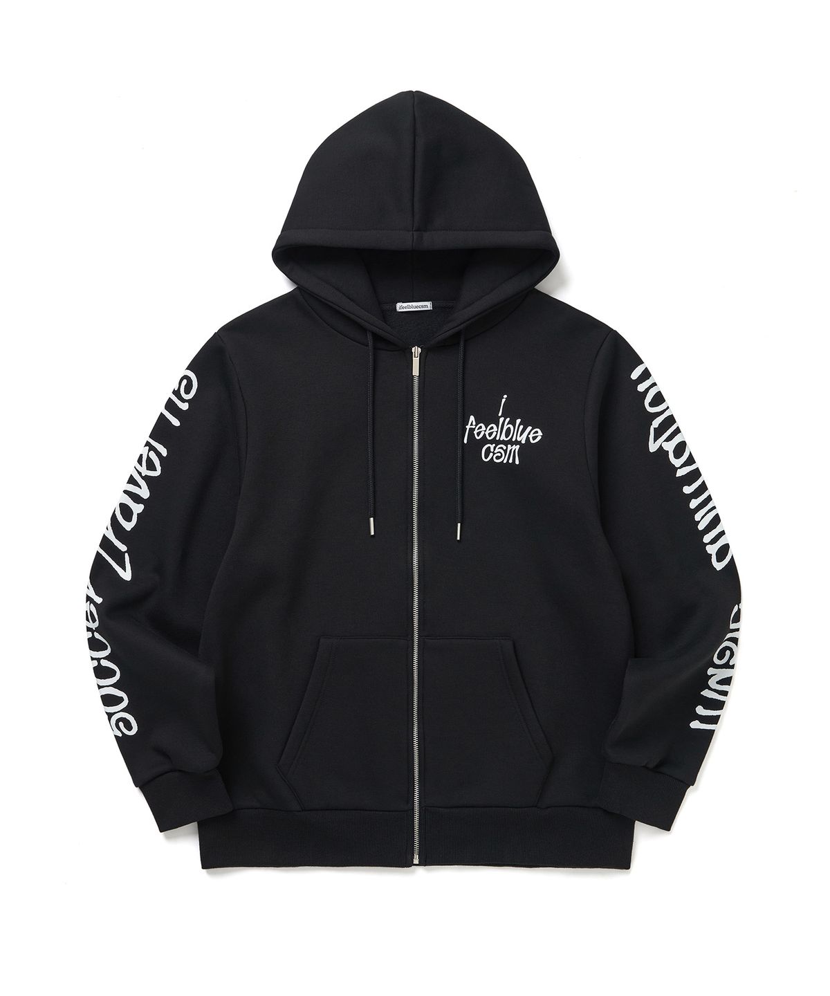 아이필블루씨에스엠(IFEELBLUECSM) Ifeelbluecsm Flame Zip Hoodie Black