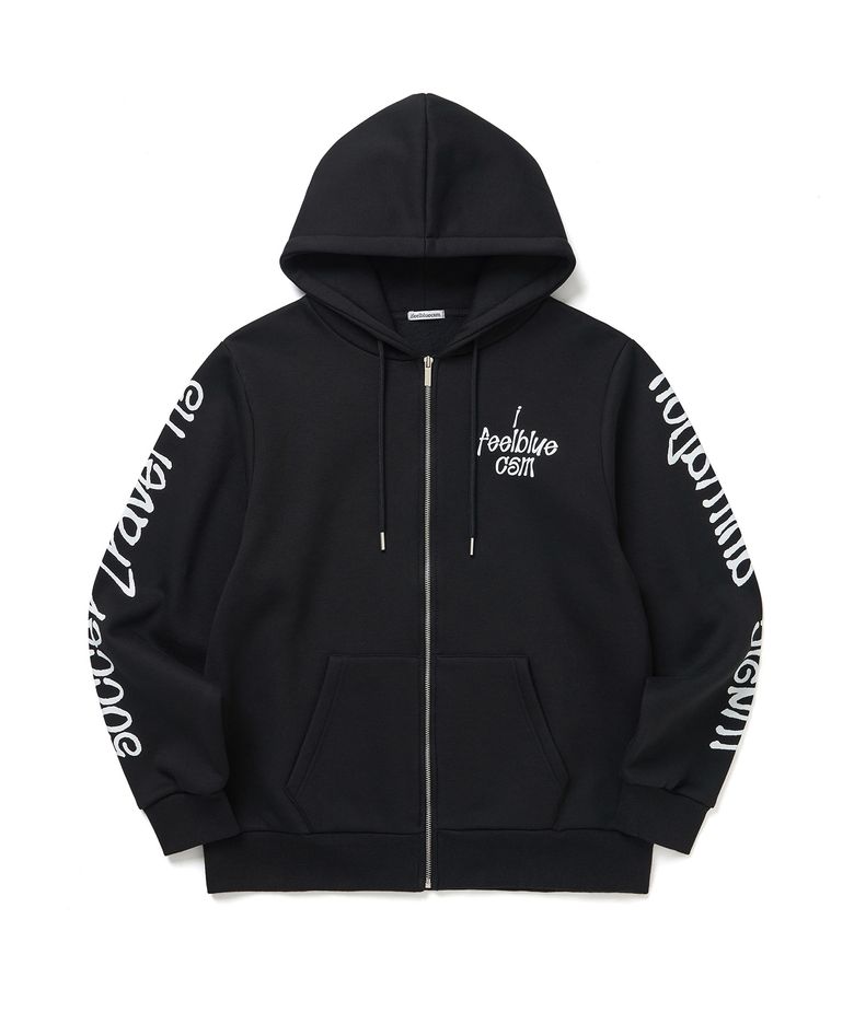 Ifeelbluecsm Flame Zip Hoodie Black