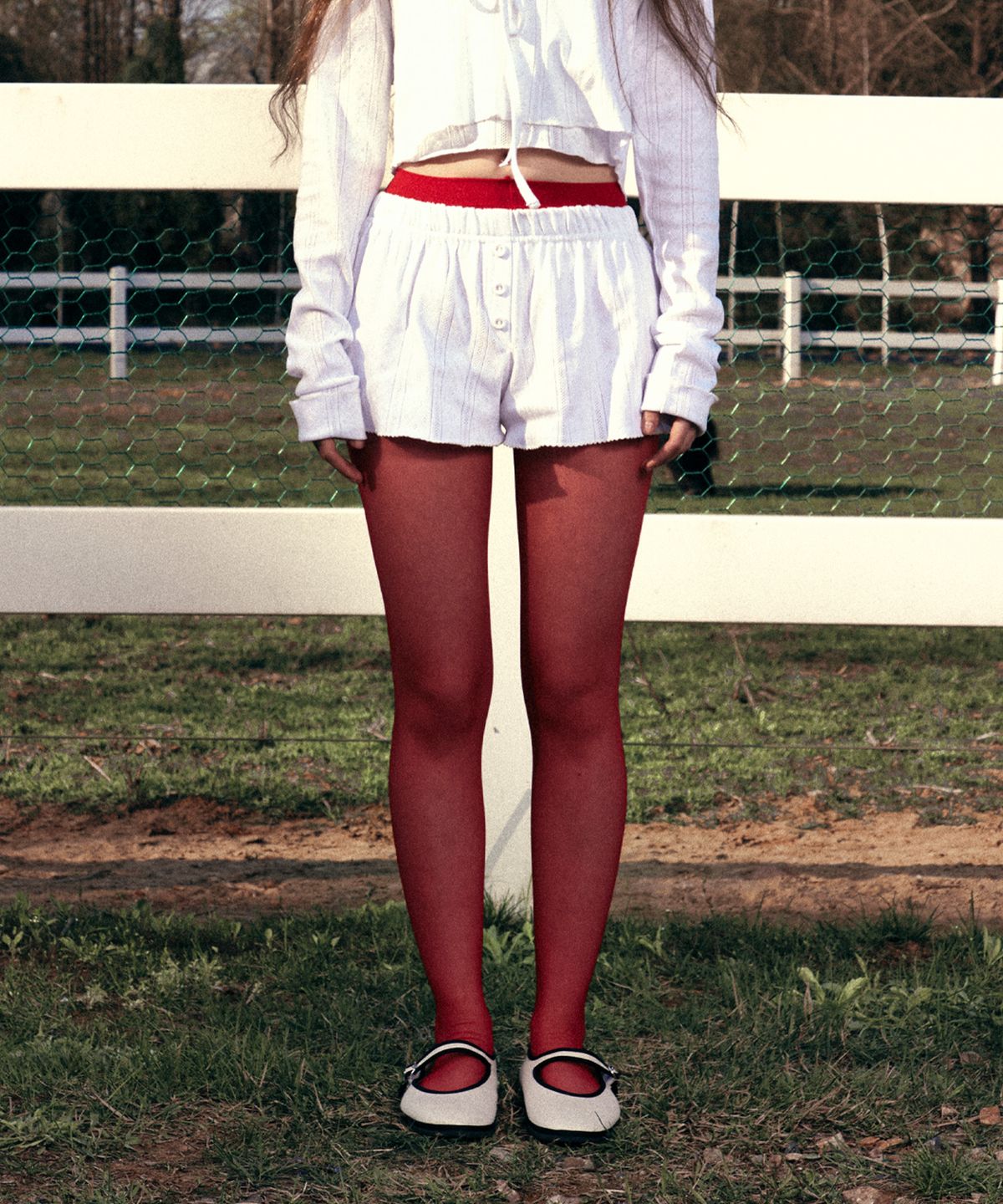 유희(YOUHEE) EYELET SHORTS WHITE