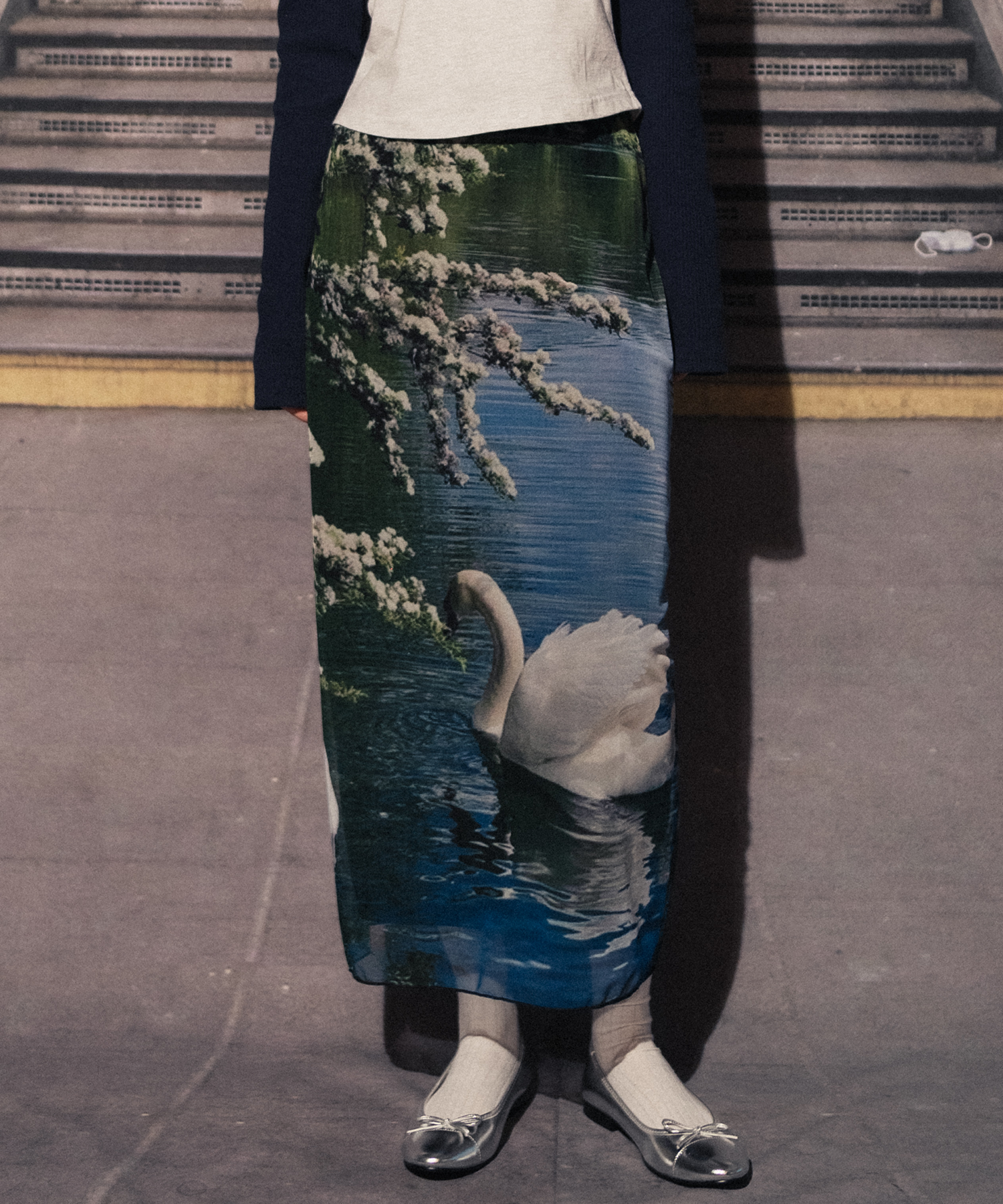 ●High School Disco● Fog long mesh skirt (Swan) MUSINSA公式 | HIGH SCHOOL DISCO Fog long mesh skirt_Swan