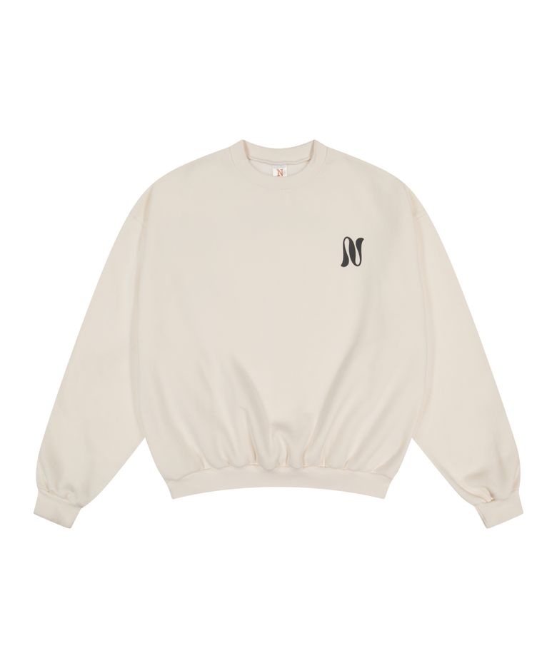 WAVY LOGO SWEATSHIRT SOFT WHITE