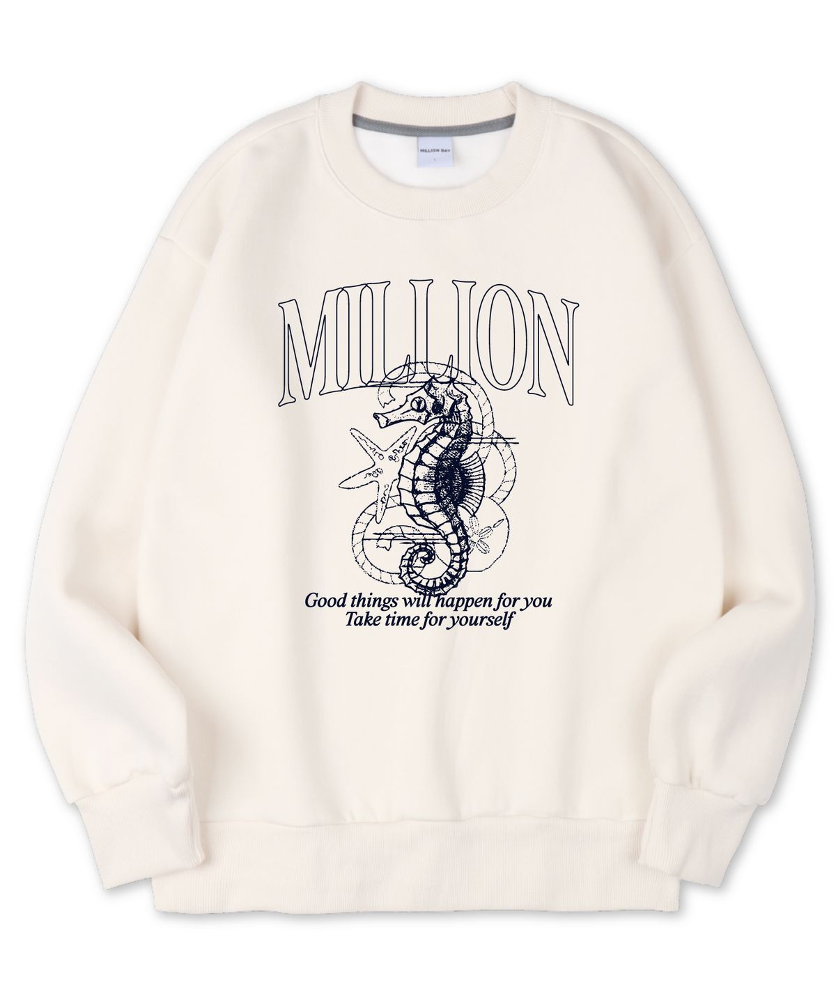 밀리언데이(MILLION DAY) SEAHORSE 해비 쭈리 맨투맨