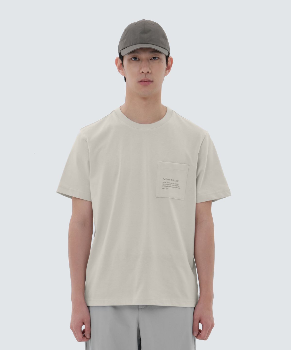 스노우피크 어패럴(SNOWPEAK APPAREL) 에어로쿨 포켓 반팔 티셔츠 Light Beige (S24MMFTS76)