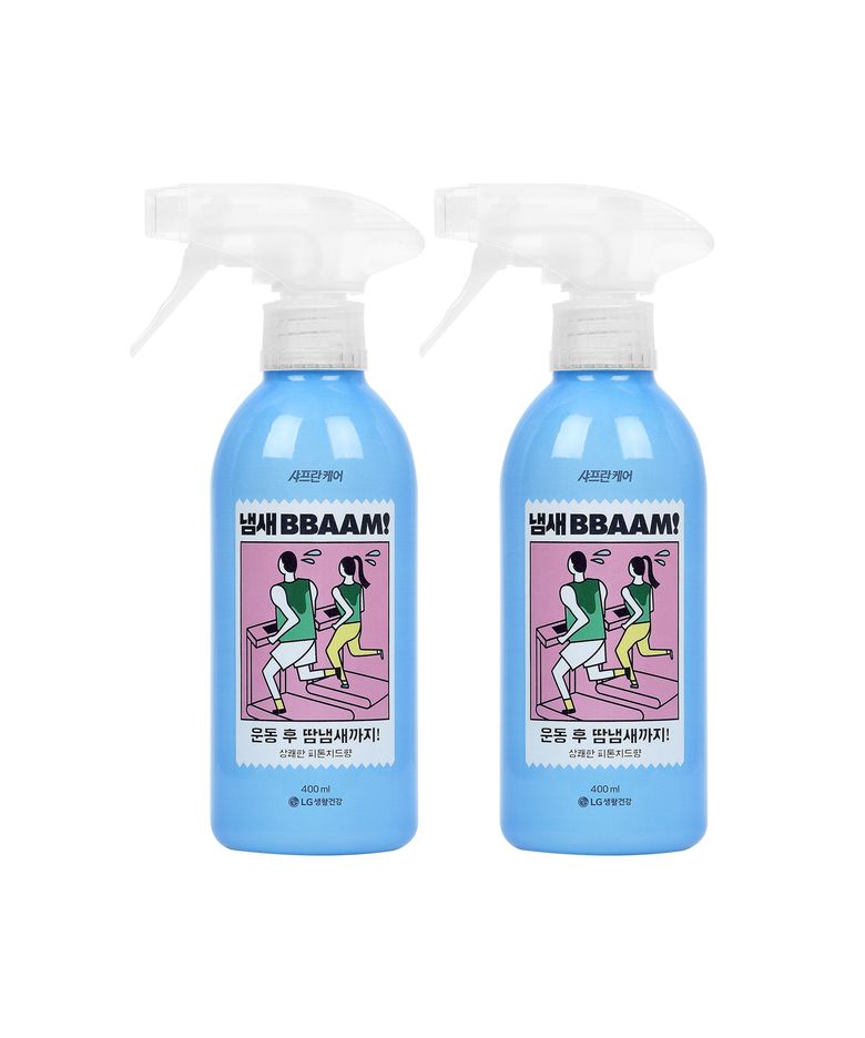 섬유탈취제 향기뿜 코튼향 400ml 2pack