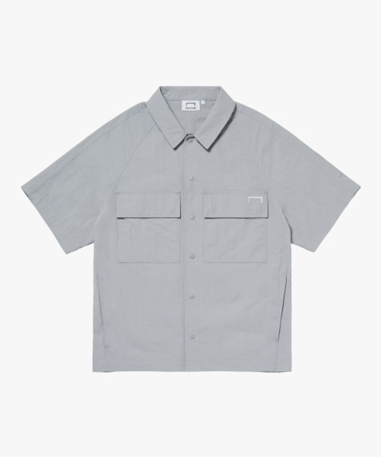 TASLAN SMALL LOGO SHIRT-LIGHT GREY