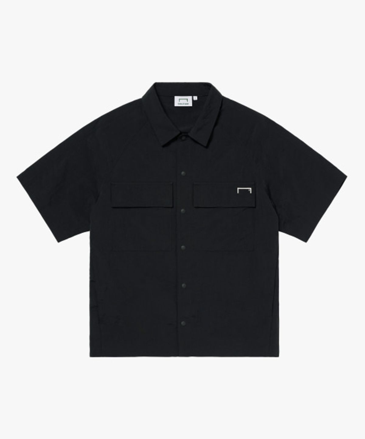 골스튜디오(GOALSTUDIO) TASLAN SMALL LOGO SHIRT-BLACK