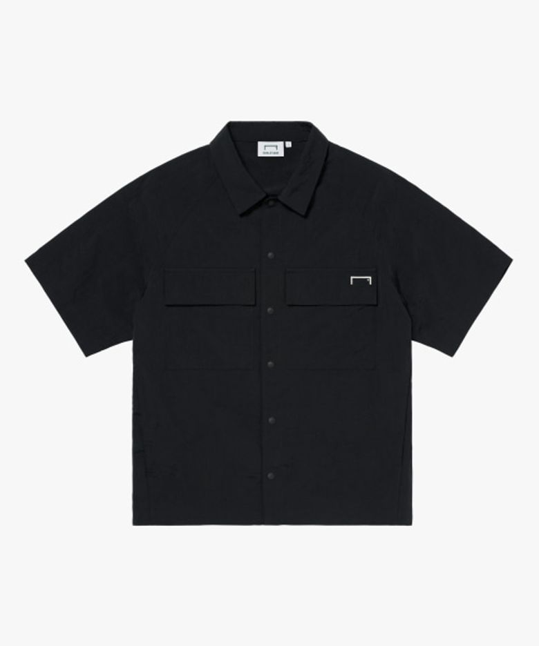 TASLAN SMALL LOGO SHIRT-BLACK