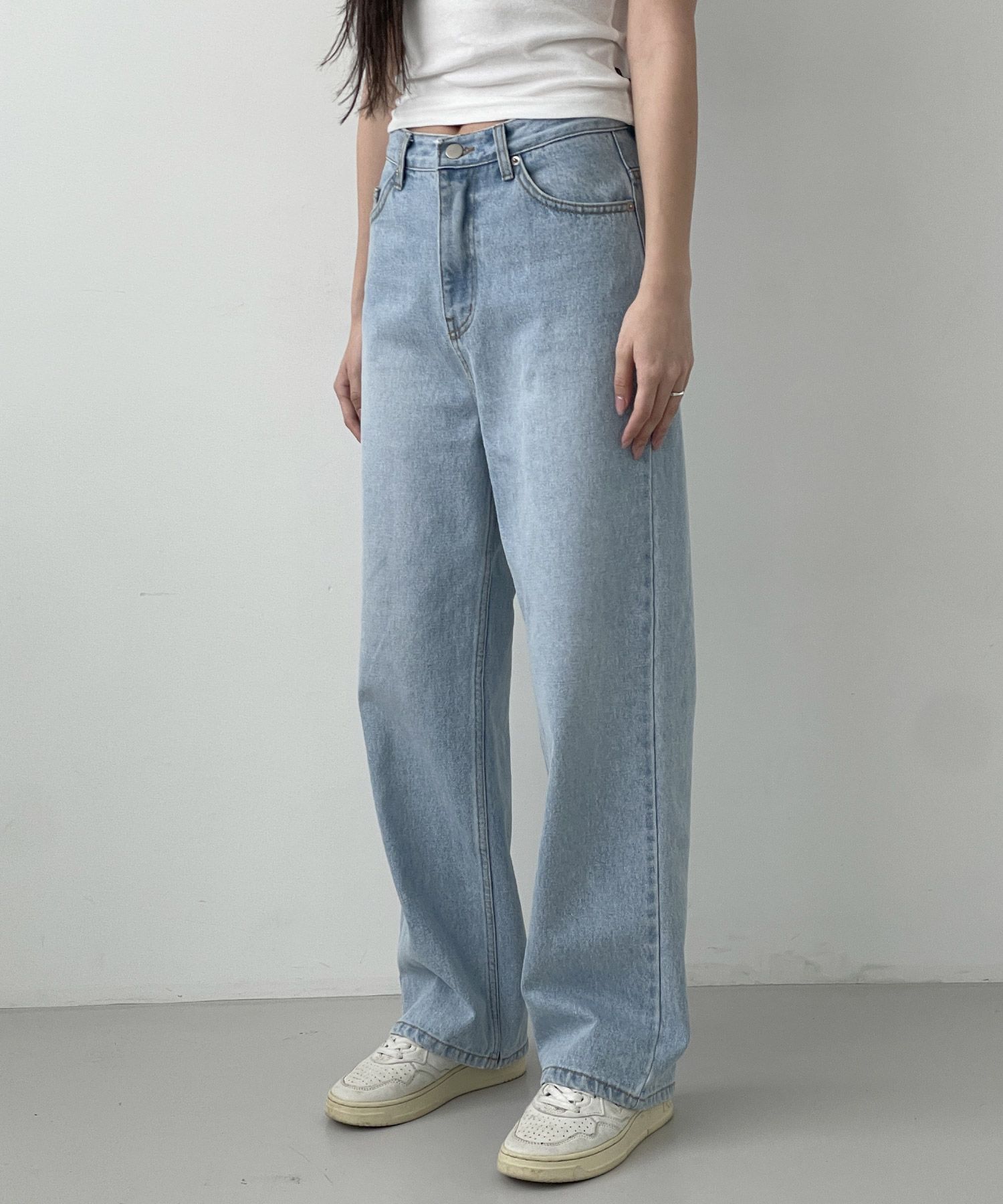 MUSINSA公式 | MUAHMUAH ワイドデニムパンツ [ライトブルー]