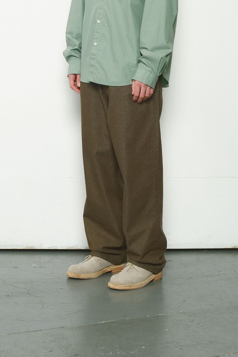 Blueborn Wide Tapered Color Denim Pants Olive