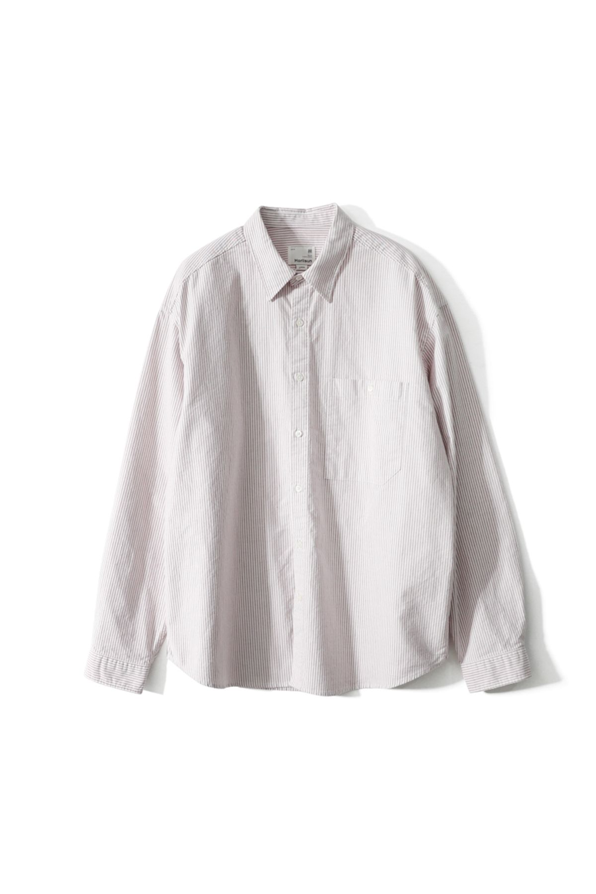 홀리선(HORLISUN) Jane Oxford Stripe Shirt Burgundy