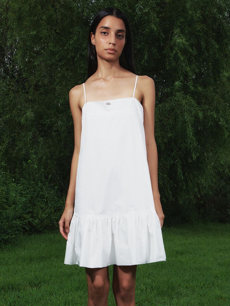 Shirring Puff Mini Dress Off-White