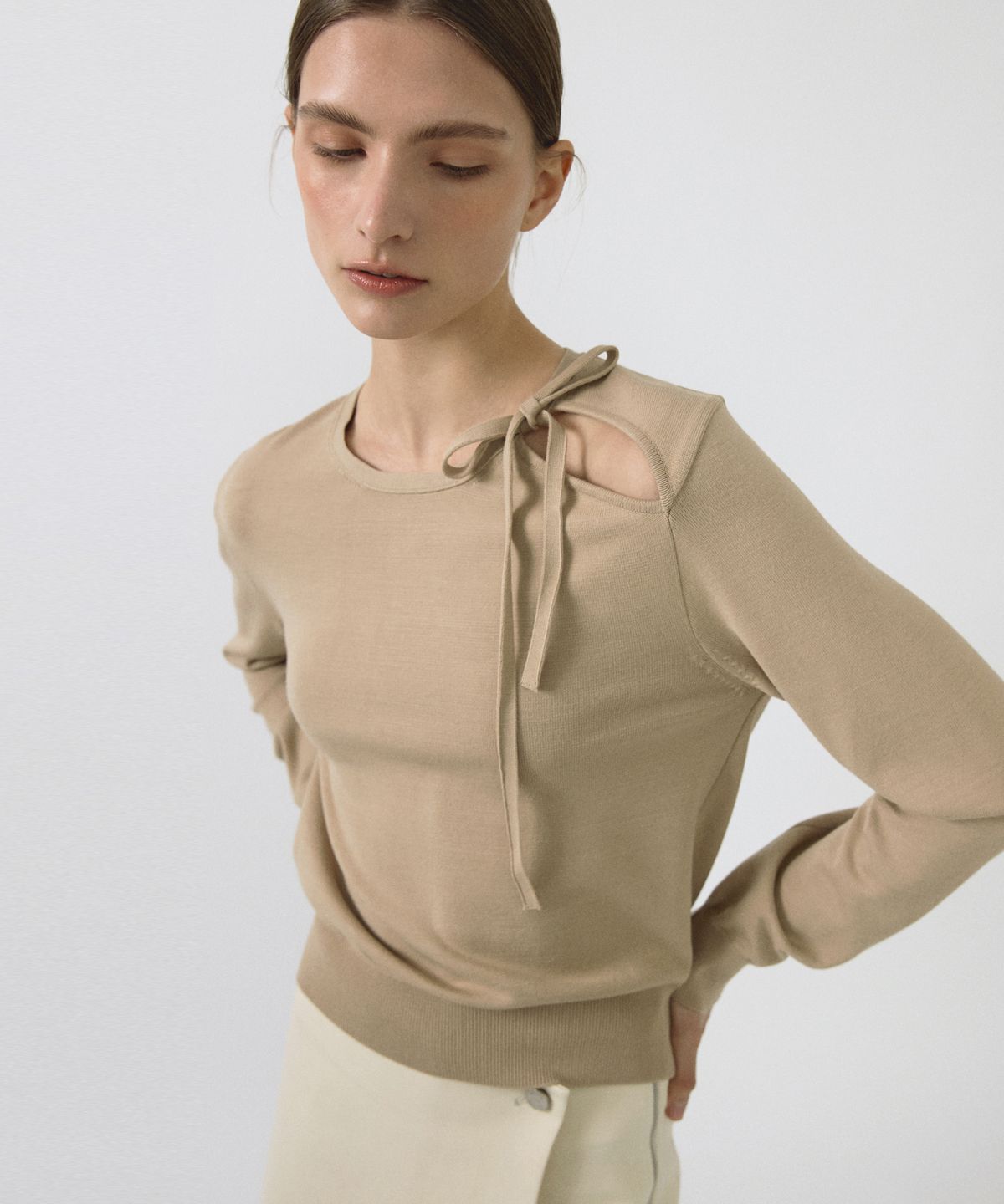 오떼뜨(OCTETTE) OPEN RIBBON KNIT_3COLOR