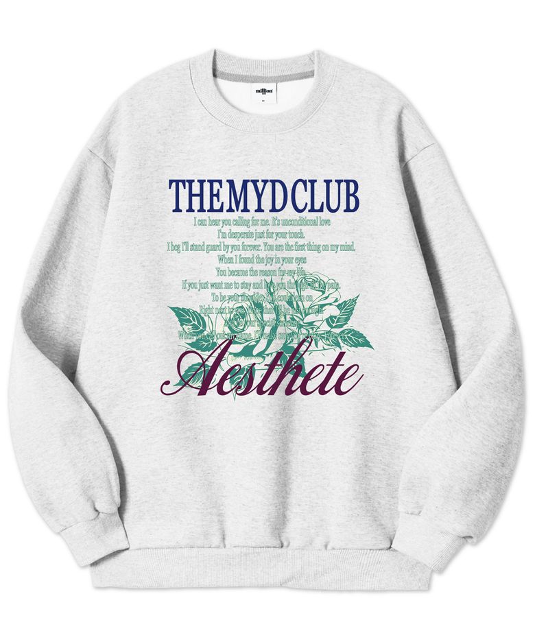AESTHETE-CLUB 특양면 맨투맨 B1