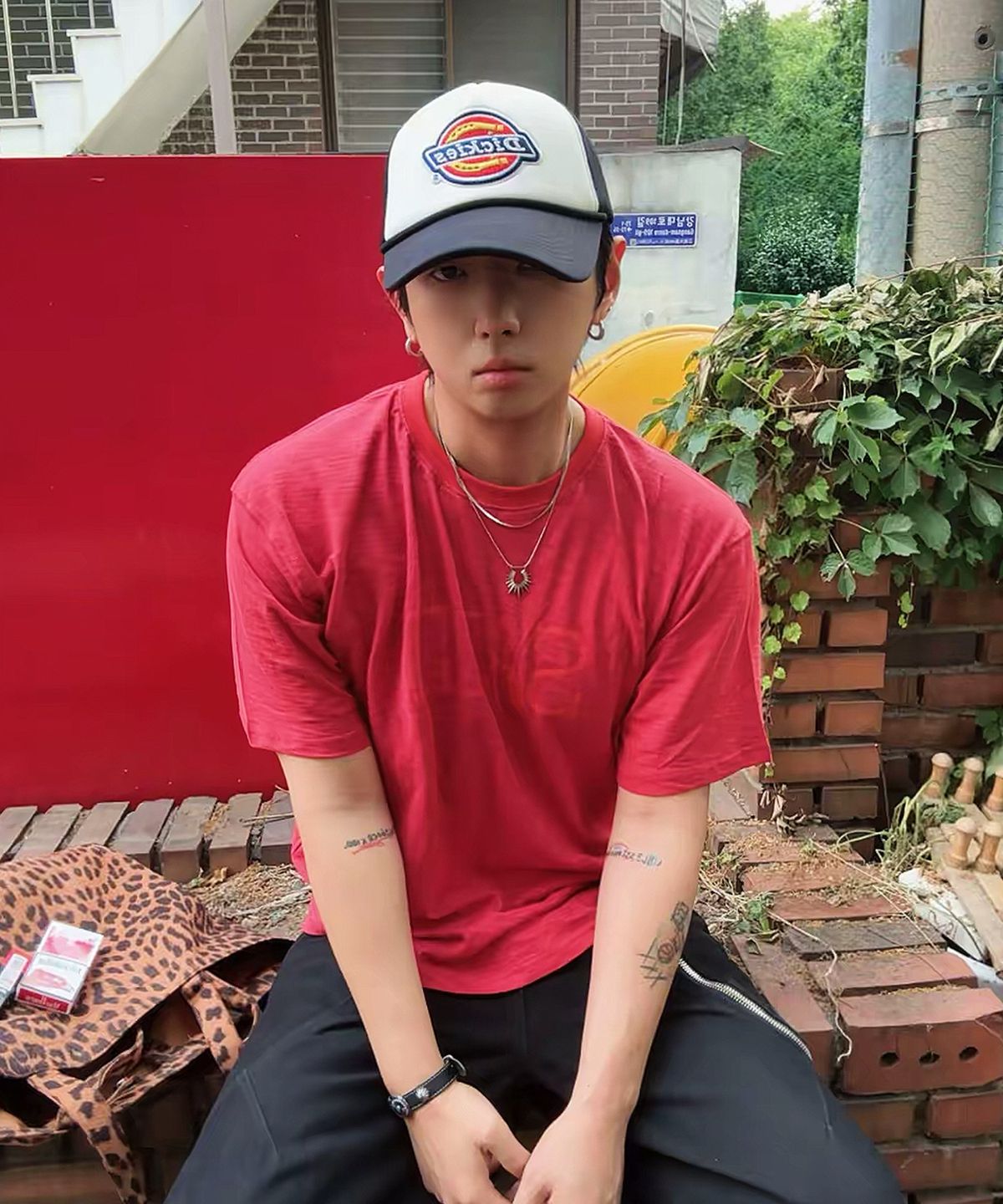 디키즈(DICKIES) 트리 로고 트러커 메쉬 캡 Black
