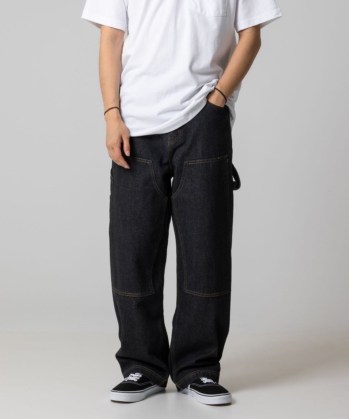 디키즈(DICKIES) 더블니 카펜터 데님 팬츠 Black