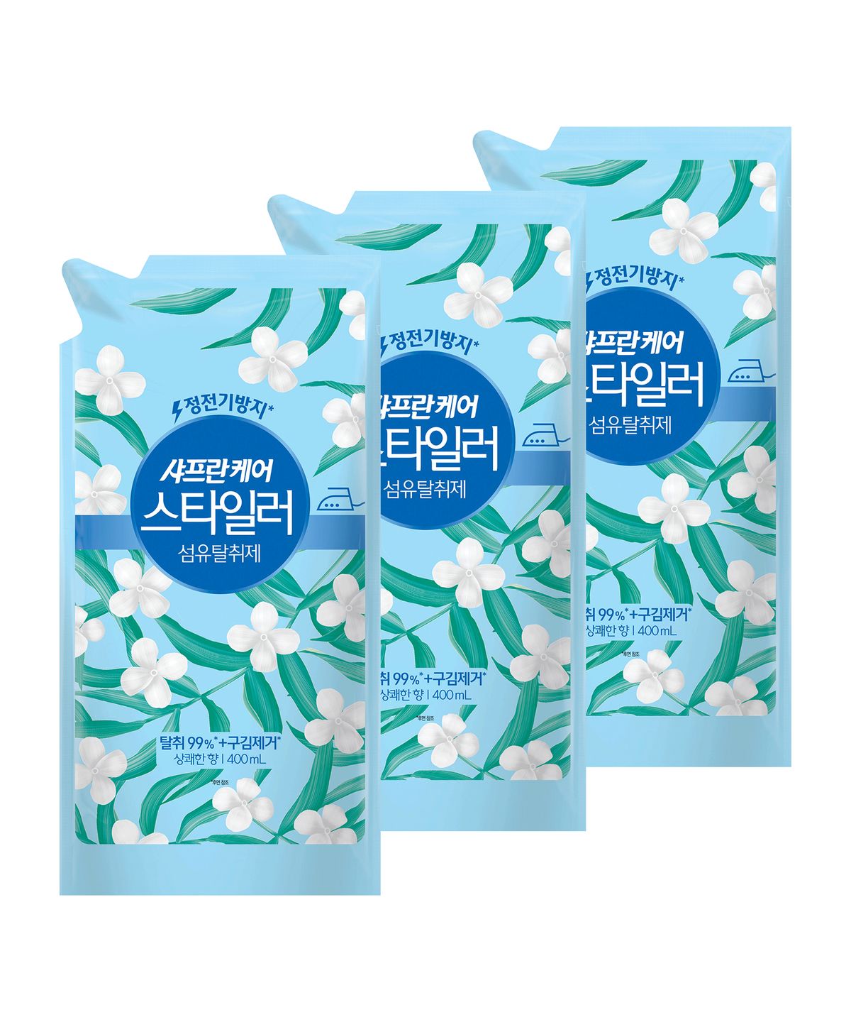 아우라(AURA) 스타일러 섬유탈취제 400mL(리필) 상쾌한향 3pack