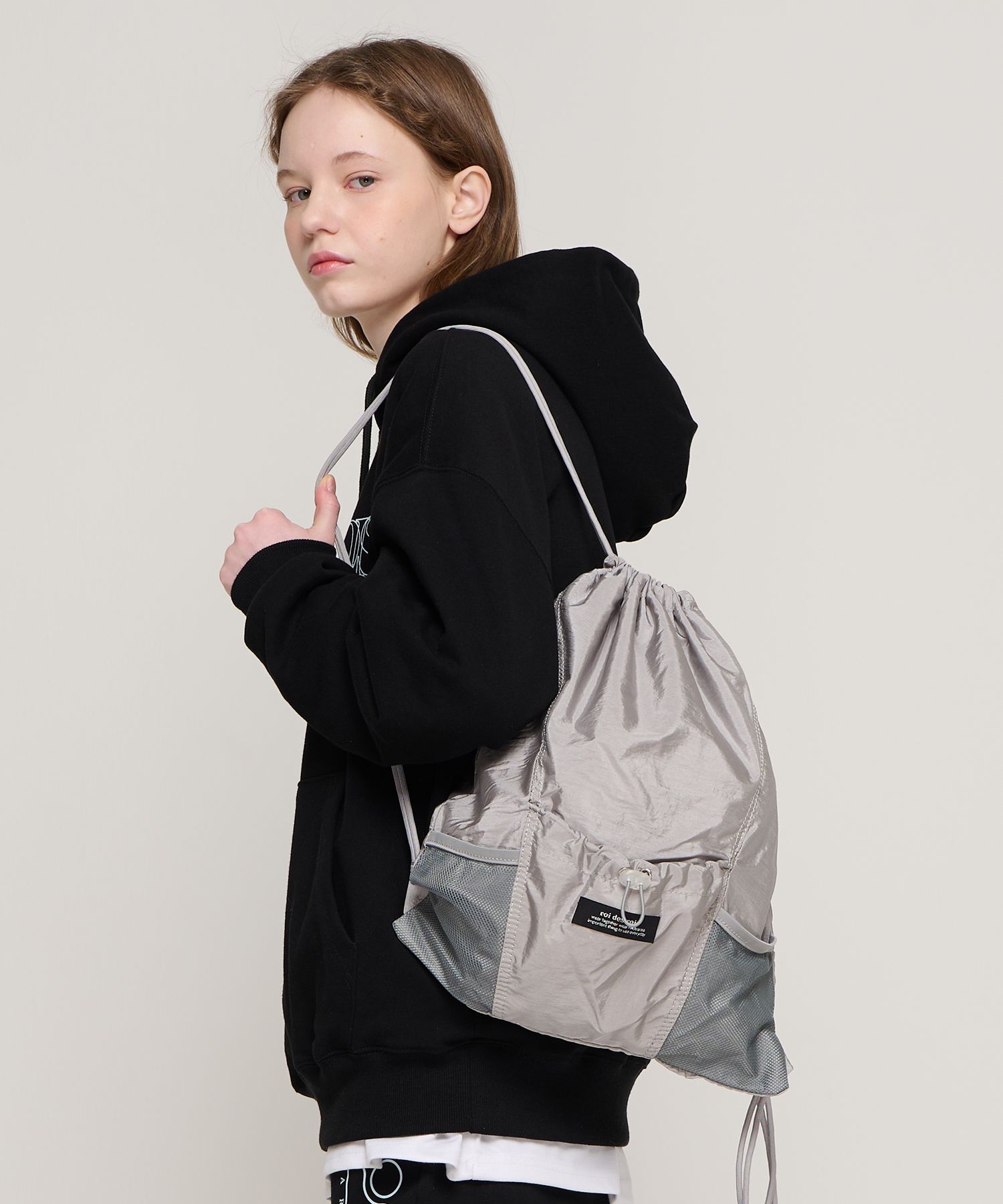 韓国大人気 トレンド[MUCENT]SLAN MINI LEATHER STRING BACKPACK RS24 String Leather Bag Black @soorin_g review - KINDERSALMON