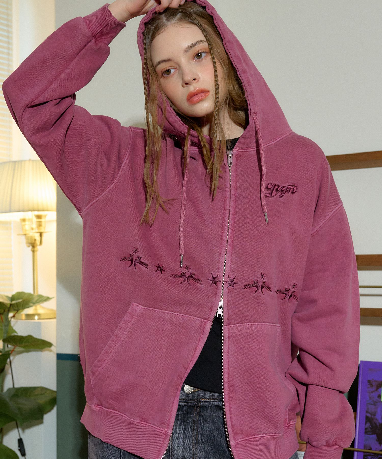 ☆CPGN STUDIO_COMPAGNO☆ 2WAY Peak Star Pigment Hood Zip-Up MUSINSA | CPGN STUDIO [2-WAY] Peak Star Pigment Hood Zip-up
