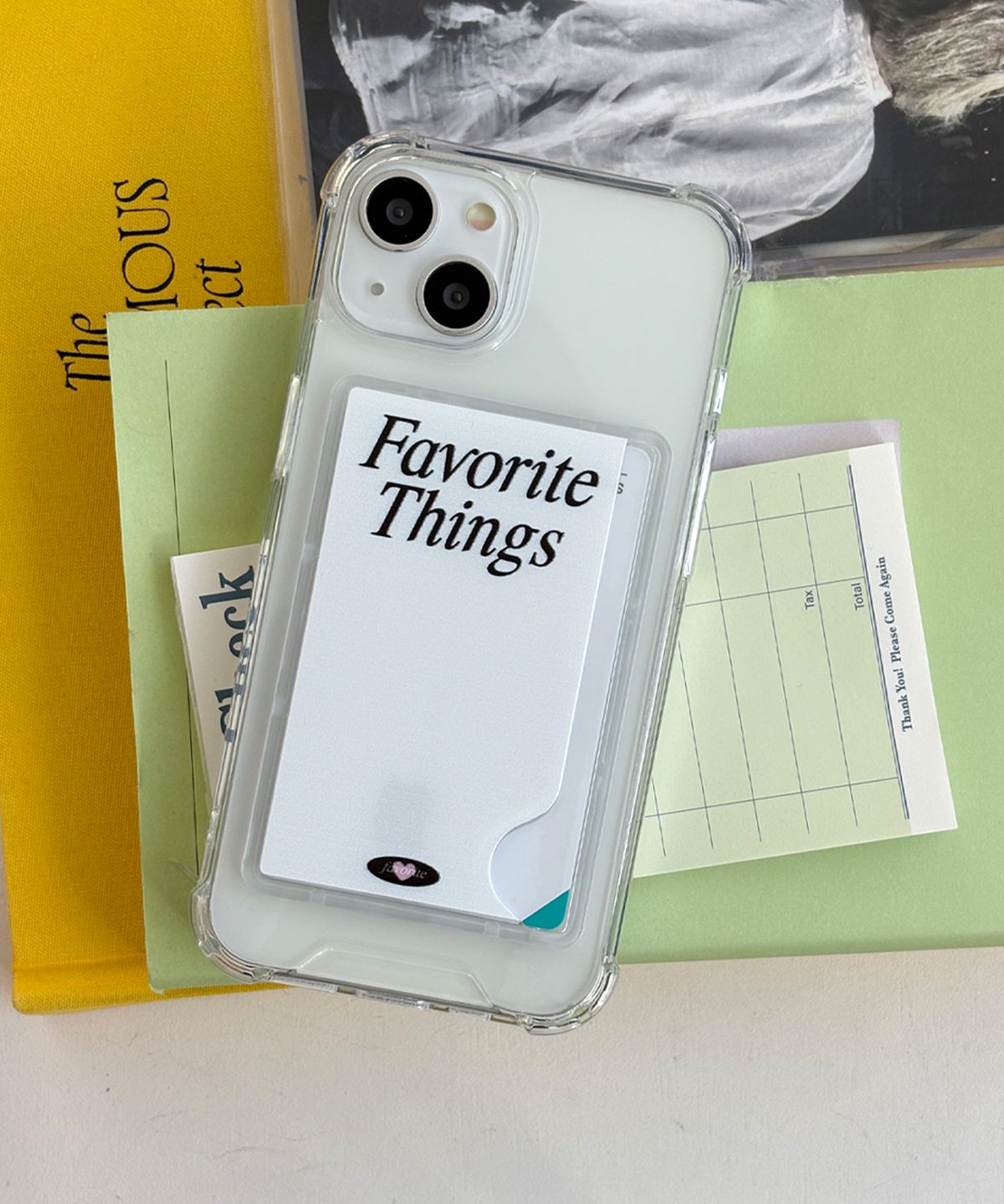 필위드러브(FILLWITHLOVE) 카드수납 젤리 폰케이스 - favorite things(white)