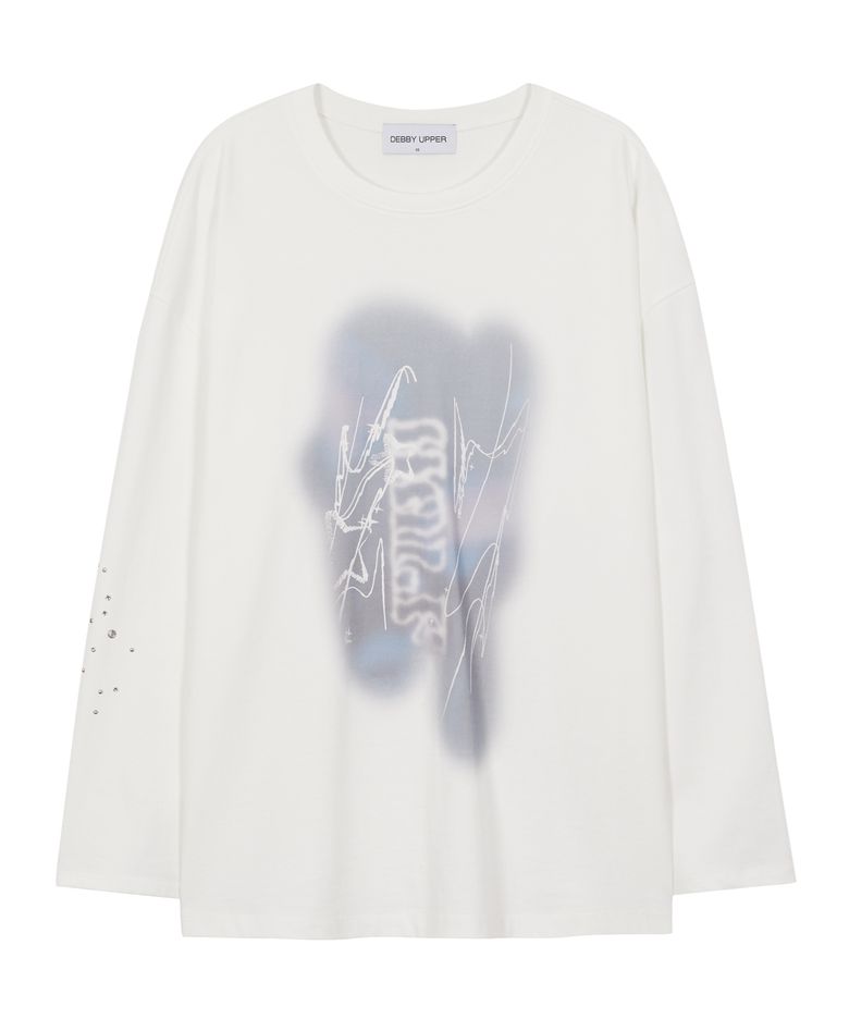 OVERFIT HALF PRINTED T-SHIRT_WHITE