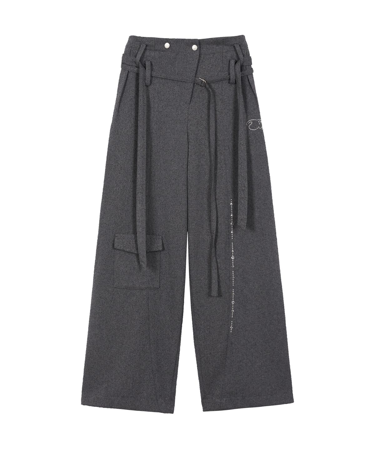 데비어퍼(DEBBY UPPER) BELT LAYERED TROUSERS_GRAY