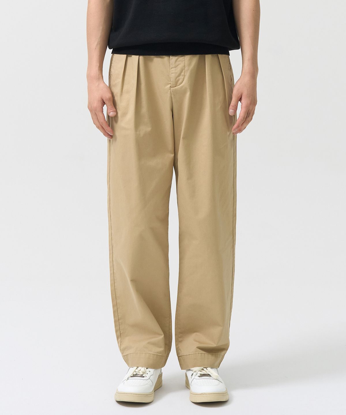 토피(TOFFEE) 투턱 치노 팬츠 (BEIGE)