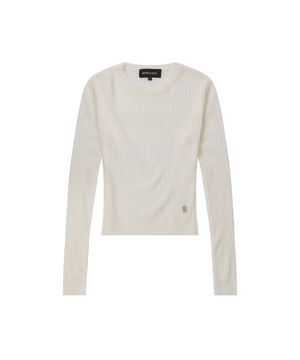 See-through slim rib knit - IVORY