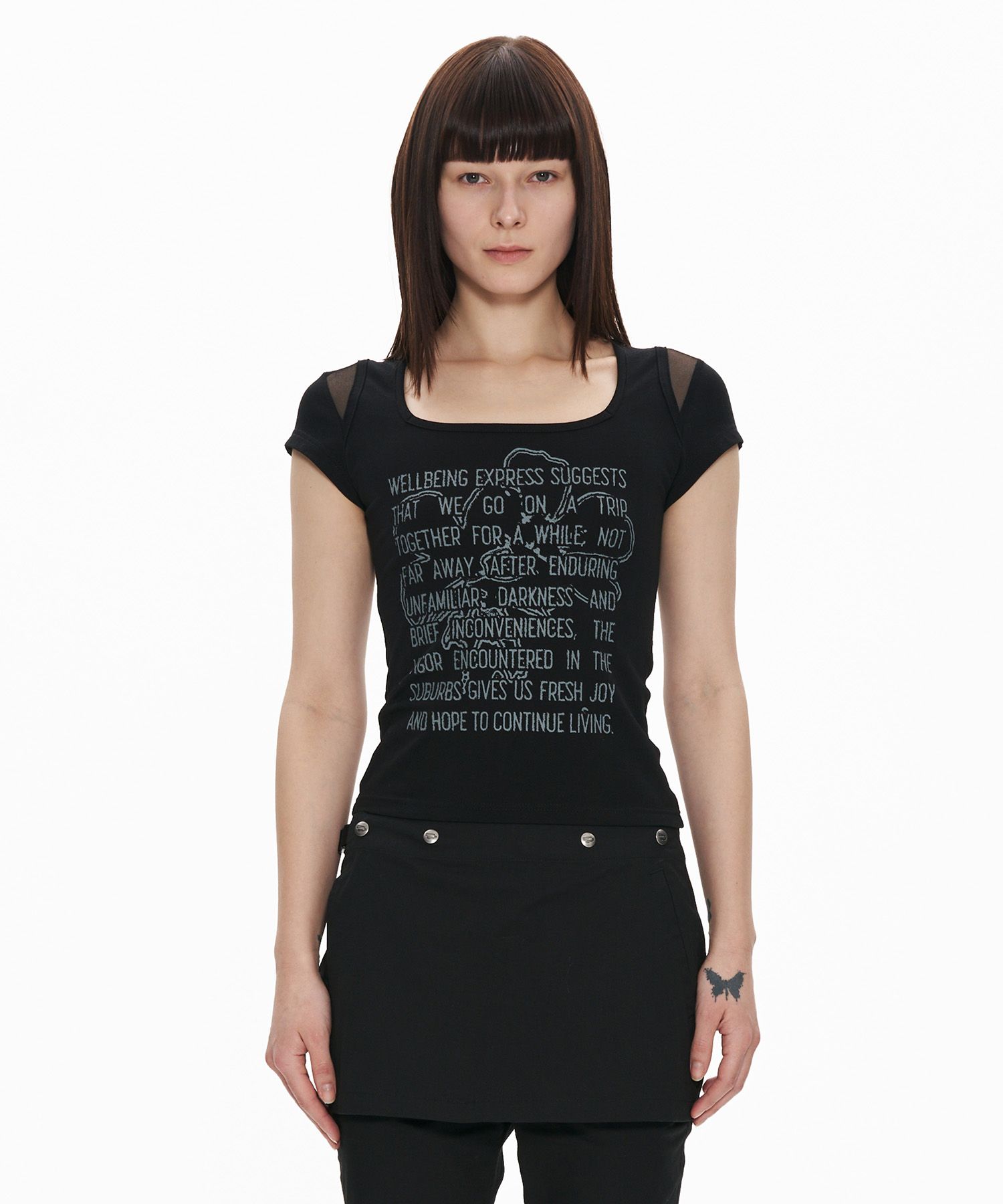 ウォニョン着用[WELLBEING EXPRESS] MESH POINT HALF SLEEVE MUSINSA | WELLBEING EXPRESS Mesh Point Half Sleeve Black