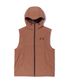 GLOSSY HOOD VEST BROWN
