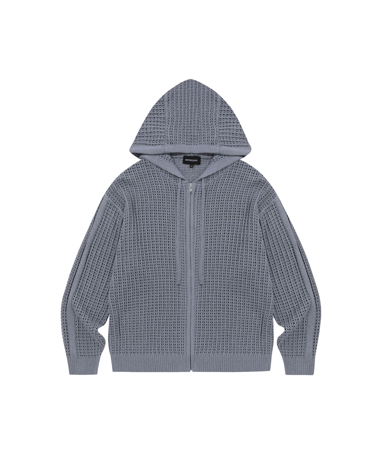 ★送料・関税込★WOOALONG★Scassi knit hood zip-up★ MUSINSA | WOOALONG Scassi knit hood zip-up - DARK BLUE