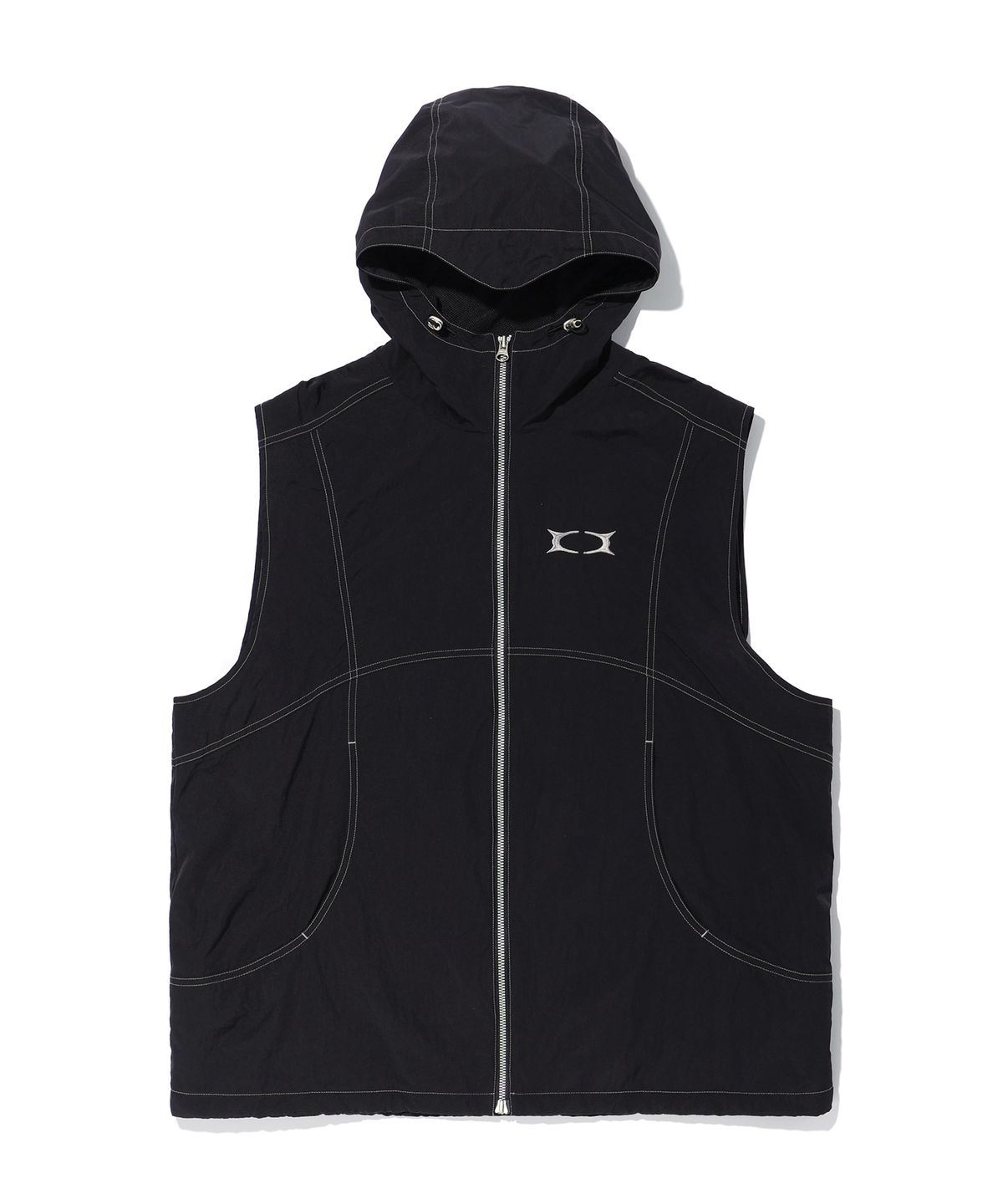 크리틱(CRITIC) GLOSSY HOOD VEST BLACK