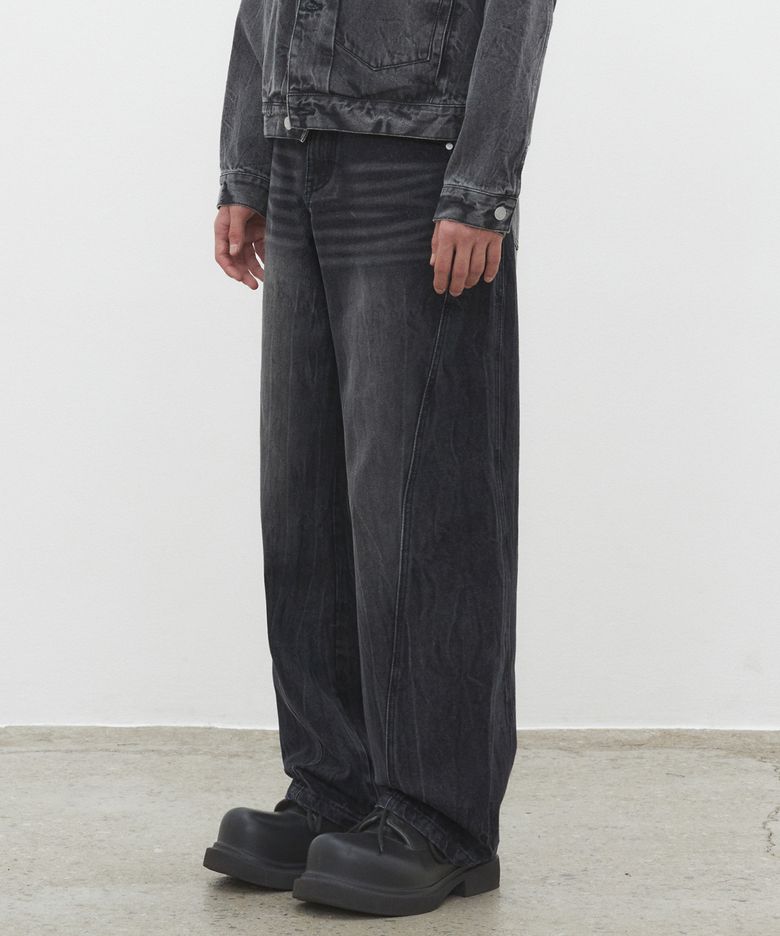 Curved Wide Jeans DCPT033CRBlackB