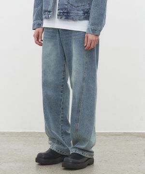 Curved Wide Jeans DCPT033YBlueB