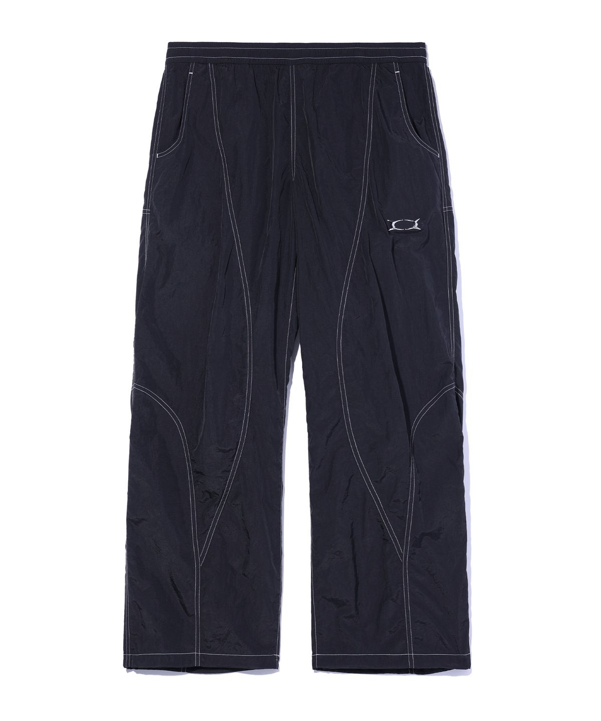크리틱(CRITIC) METAL WORMHOLE LOGO PANTS BLACK