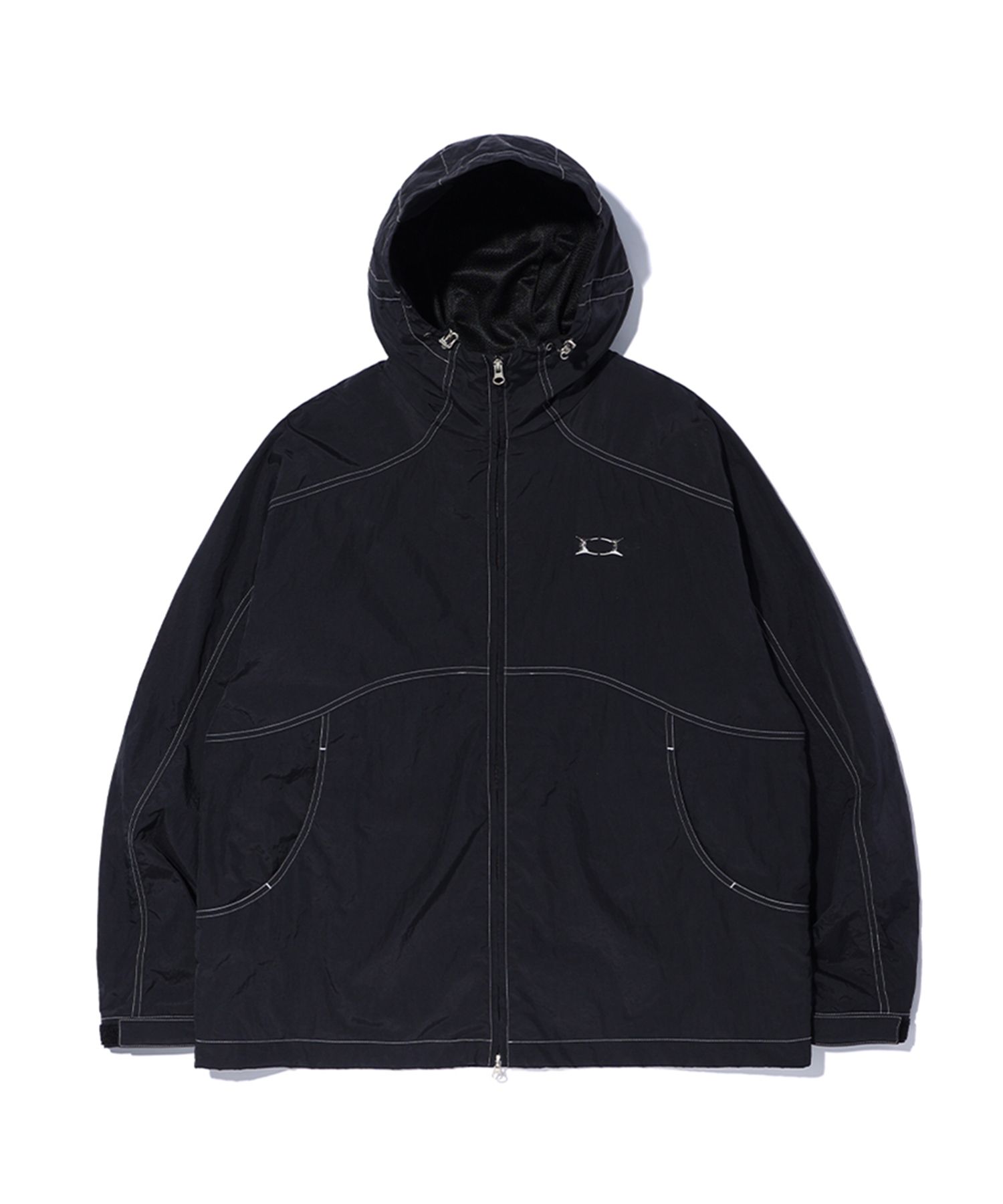 MUSINSA公式 | CRITIC METAL WORMHOLE LOGO JACKET BLACK