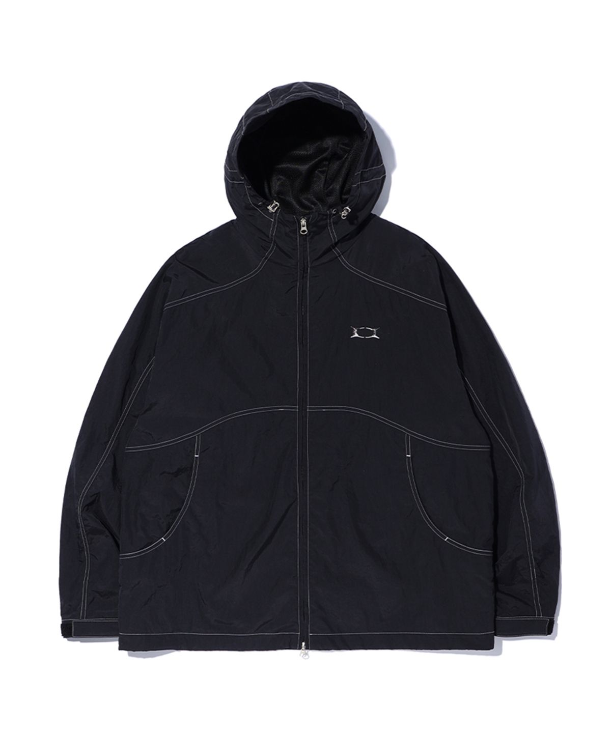 크리틱(CRITIC) METAL WORMHOLE LOGO JACKET BLACK