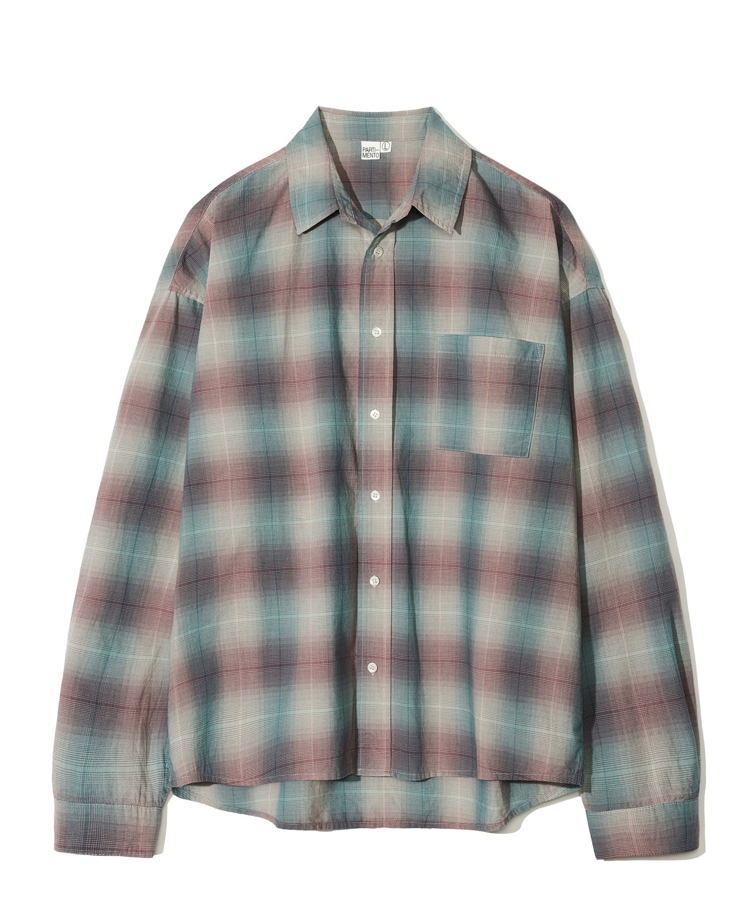 ★PARTIMENTO★ Ombre Check Shirt Blue Brown MUSINSA | PARTIMENTO Ombre Check Shirt Blue Brown