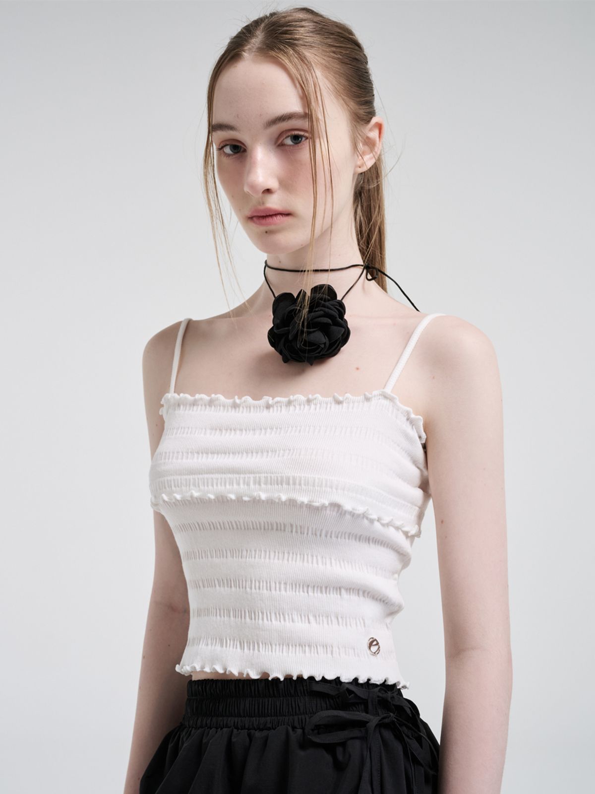 에트몽(ETMON) Wave Logo Sleeveless Top, White